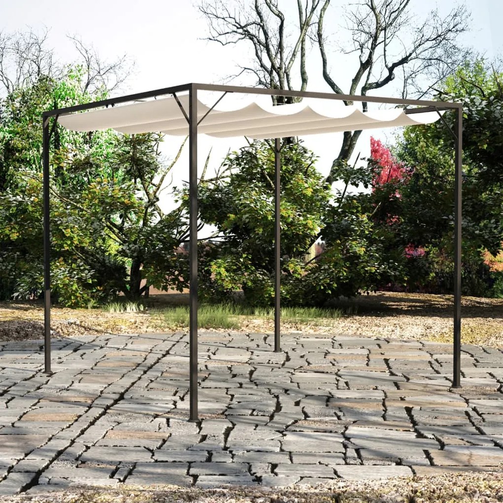 vidaXL Gazebo para jardim com toldo retrátil