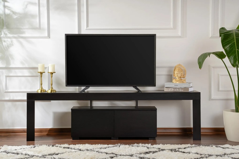 Móvel TV Enclave – Wood Black – 180 cm x 50 cm x 31,3 cm