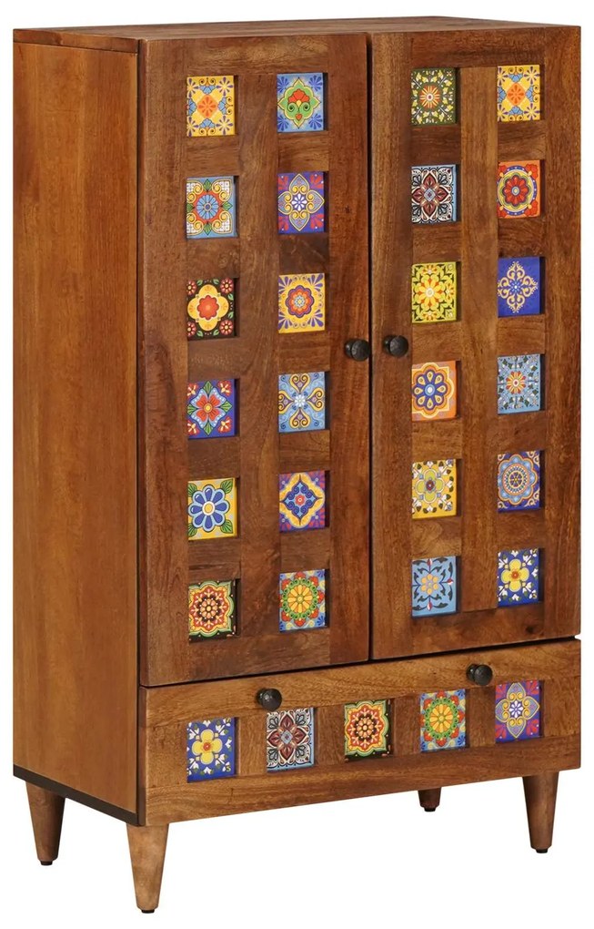 vidaXL Buffê Nogueira 60 x 33,5 x 100 cm Madeira de manga maciça