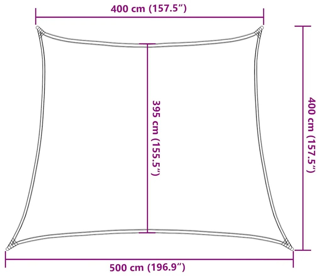 Para-sol estilo vela trapézio 160 g/m² 4/5x4 m PEAD castanho
