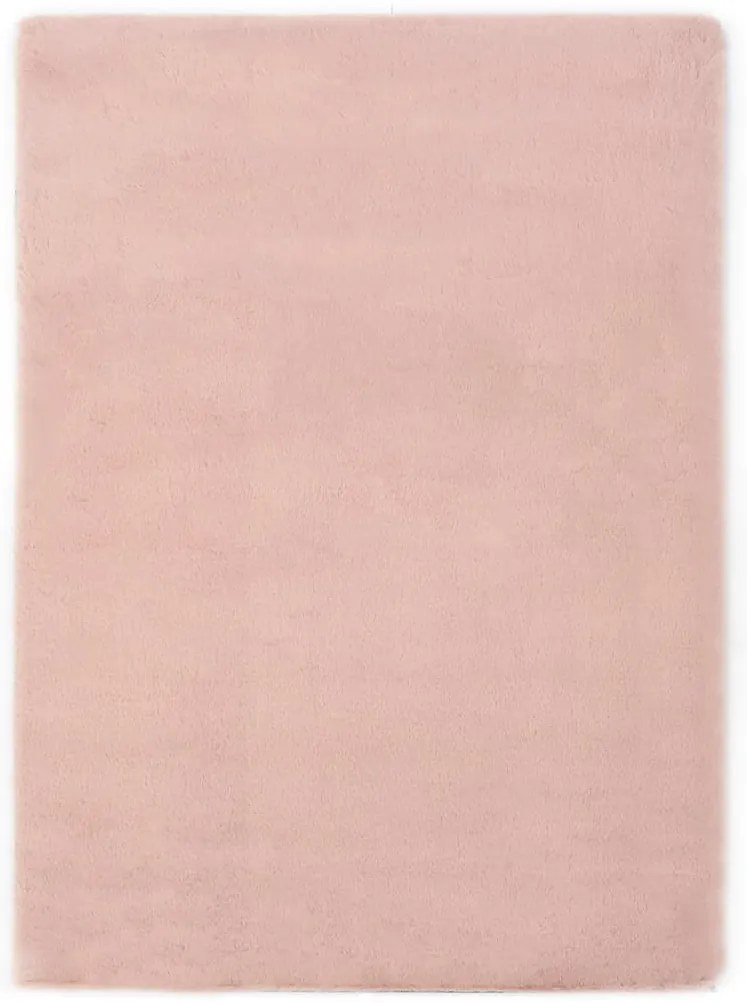 Tapete em pele de coelho artificial 160x230 cm rosa velho
