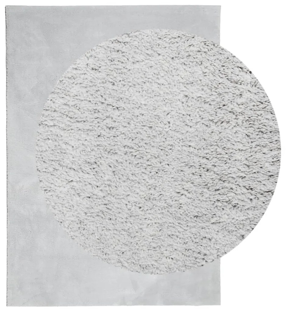 Tapete pelo curto macio e lavável HUARTE 140x200 cm cinzento