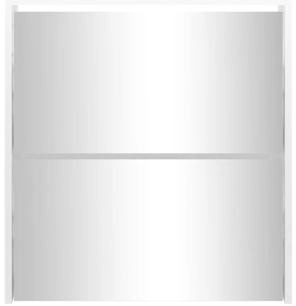 Sapateira c/ espelho 2 divisórias 63x17x67 cm branco brilhante