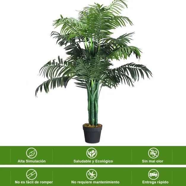 Árvore artificial Planta de palmeira artificial para decoração de casa e escritório 110 cm Verde