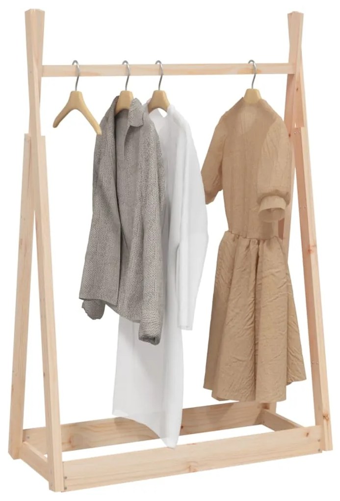 Suporte para roupas 100x45x150 cm madeira de pinho maciça