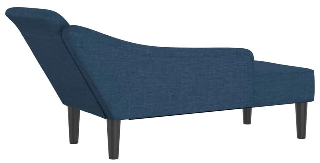 Chaise lounge com almofadões tecido azul