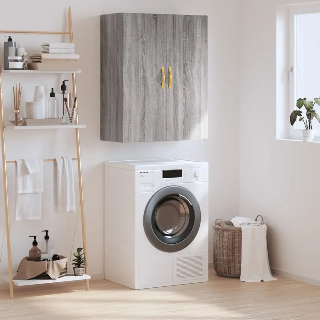 vidaXL Armário de parede 69,5x34x90 cm cinzento sonoma
