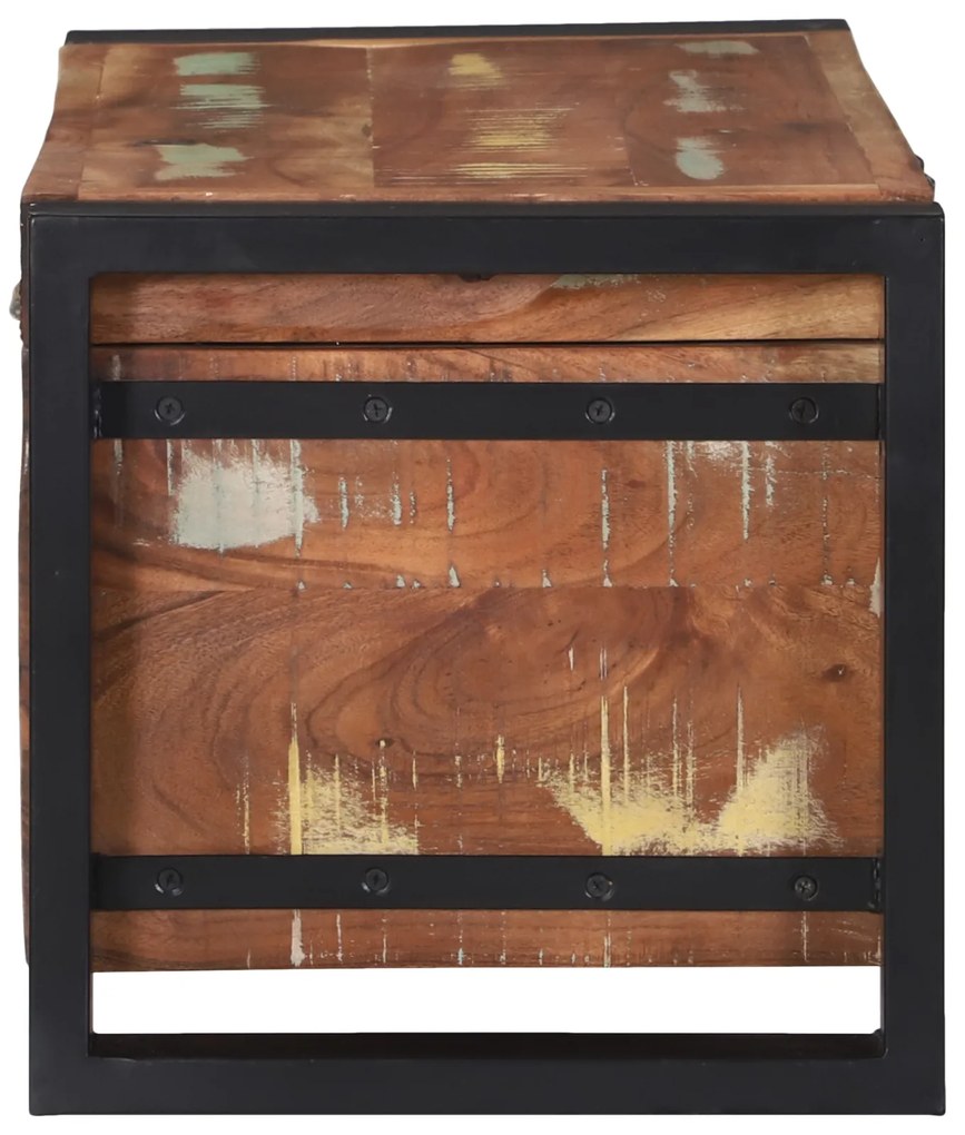 Baú de Armazenamento 60x30x30cm em Madeira Recuperada e Metal