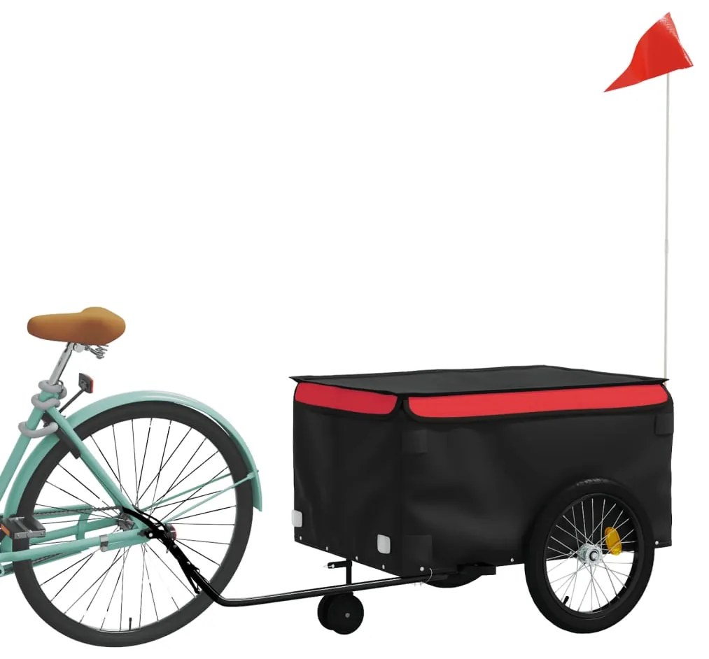 Reboque para bicicleta 45 kg ferro preto e vermelho