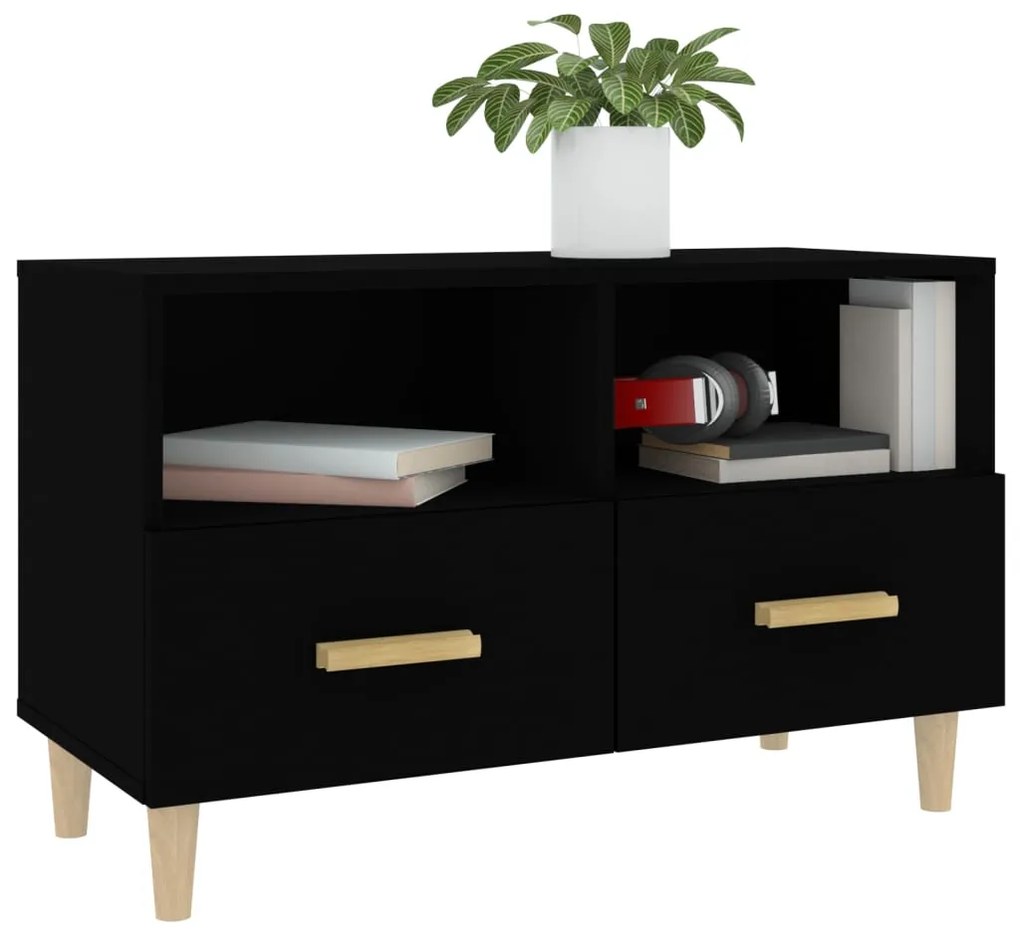 Móvel p/ TV 80x36x50 cm derivados de madeira preto