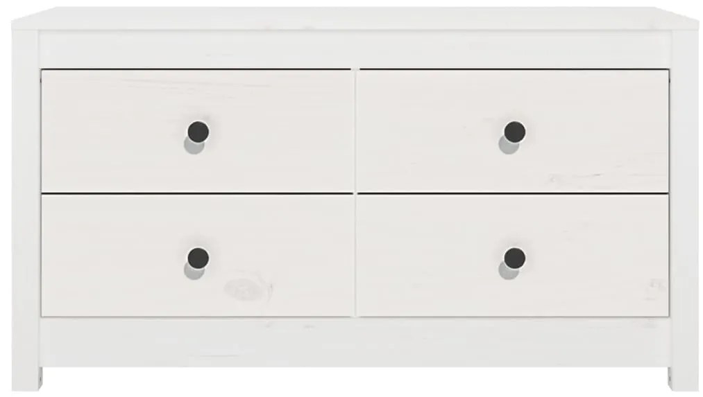 Armário de apoio 100x40x54 cm pinho maciço branco