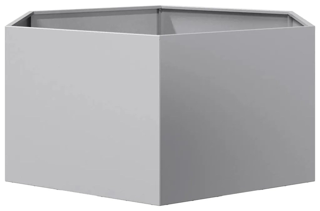 Vaso/floreira de jardim hexagonal 104x90x45 cm aço galvanizado