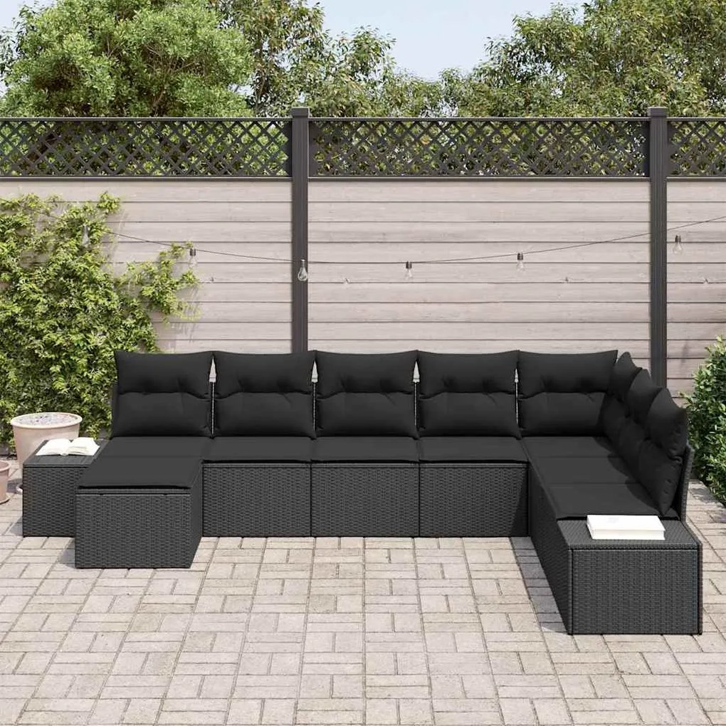 Conjunto de sofá de jardim com 8 peças e almofadas , em rattan sintéti
