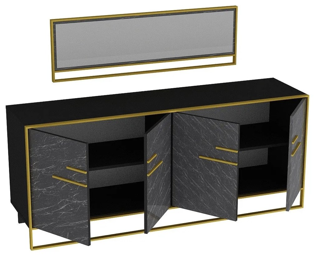 Console Polka – Gold Black – 179,9 x 75 x 47,3 cm
