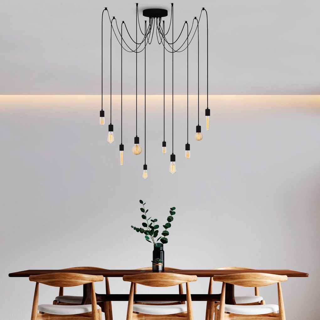 Candeeiro de Teto Kabluni – Preto – 186 x 186 cm