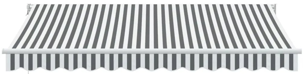 Toldo retrátil 3,5x2,5 m tecido e alumínio antracite e branco