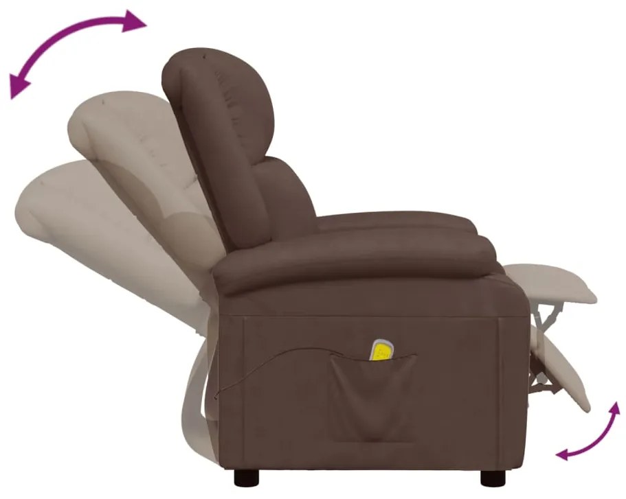 Cadeira de massagens couro artificial castanho