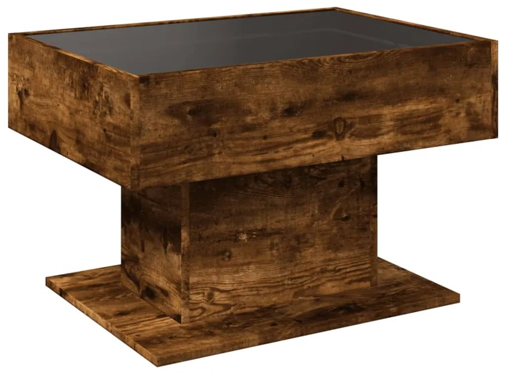 Mesa de centro c/ LEDs 70x50x45 cm derivados de madeira