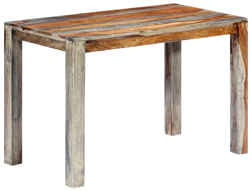 vidaXL Mesa de jantar 118x60x76 cm madeira de acácia maciça cinzento
