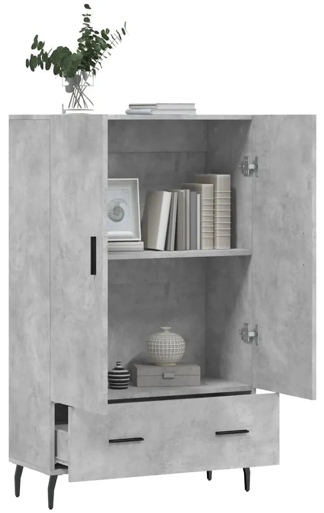 Aparador alto 69,5x31x115 cm derivados de madeira cinza-cimento
