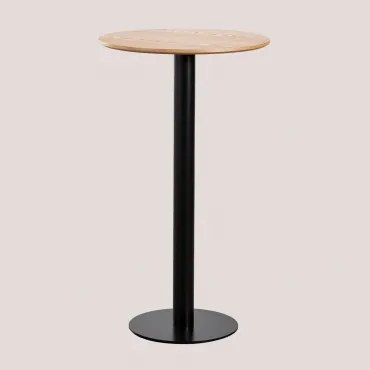 Mesa Alta De Bar Redonda Ø60 Cm Em Mdf Xiren Ø60 Cm & Preto - Sklum