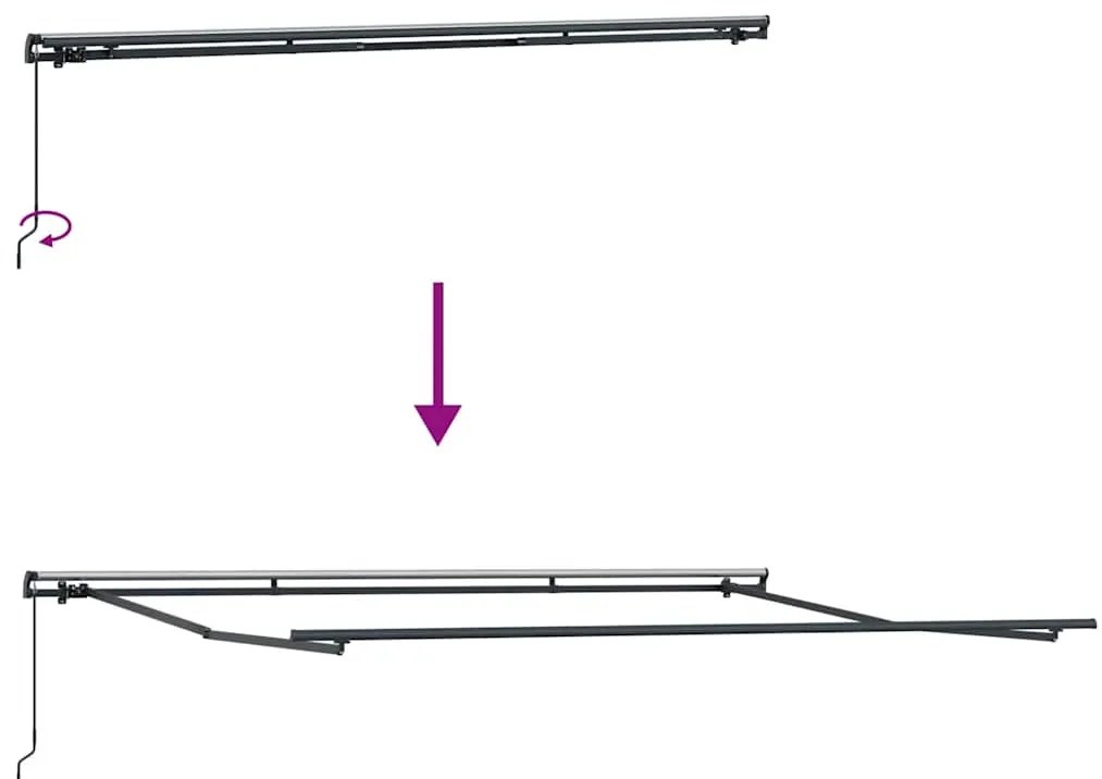 Toldo retrátil manual 400x300 cm castanho