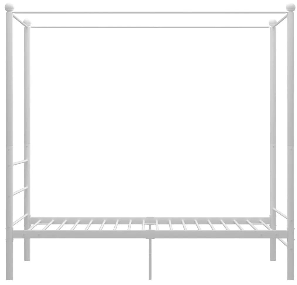 Estrutura de cama com dossel 100x200 cm metal branco