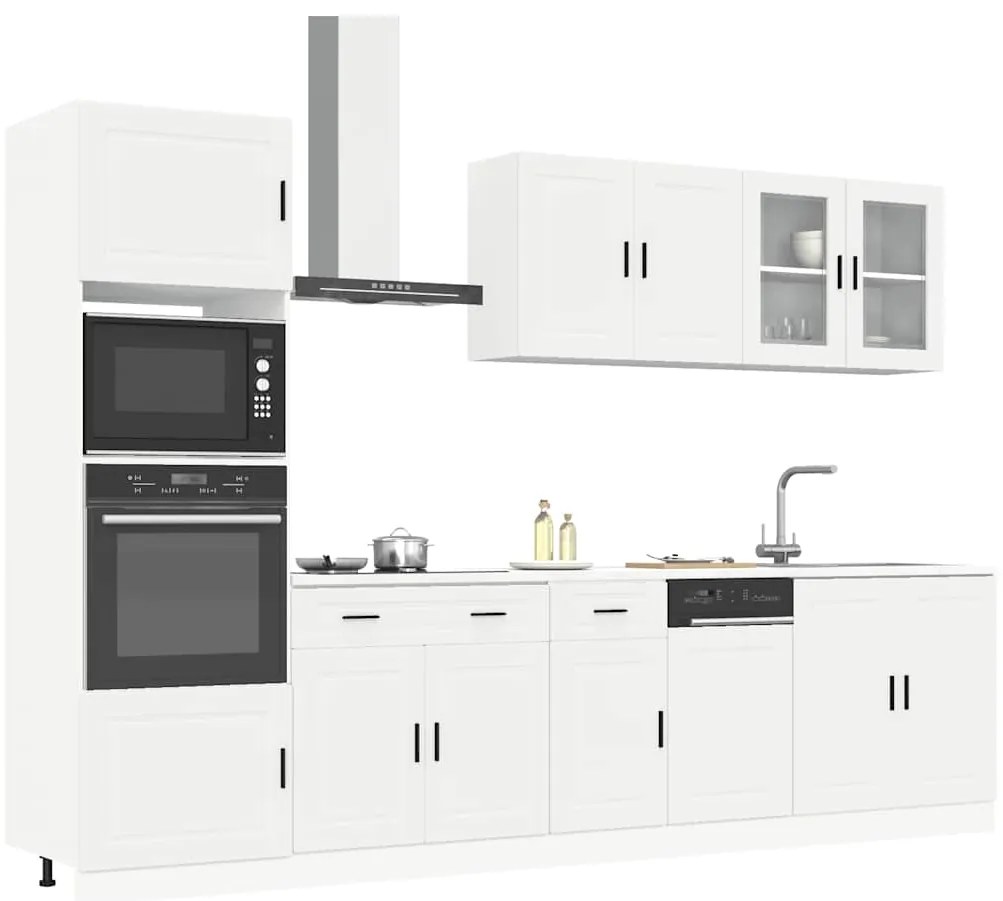 7 peças armário de cozinha conjunto Kalmar branco