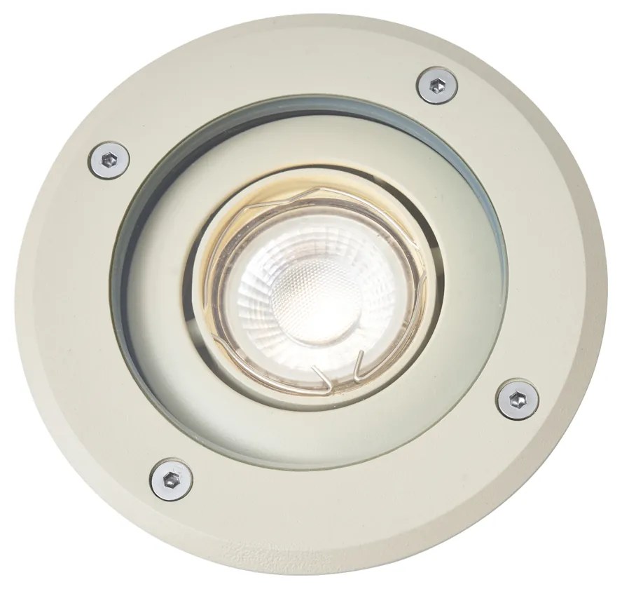 Foco de chão moderno bege cinza GU10 50mm ajustável IP65 - Delux Moderno