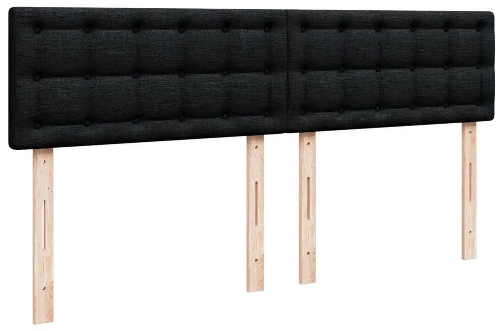 Cama com molas/colchão 180x200 cm tecido preto