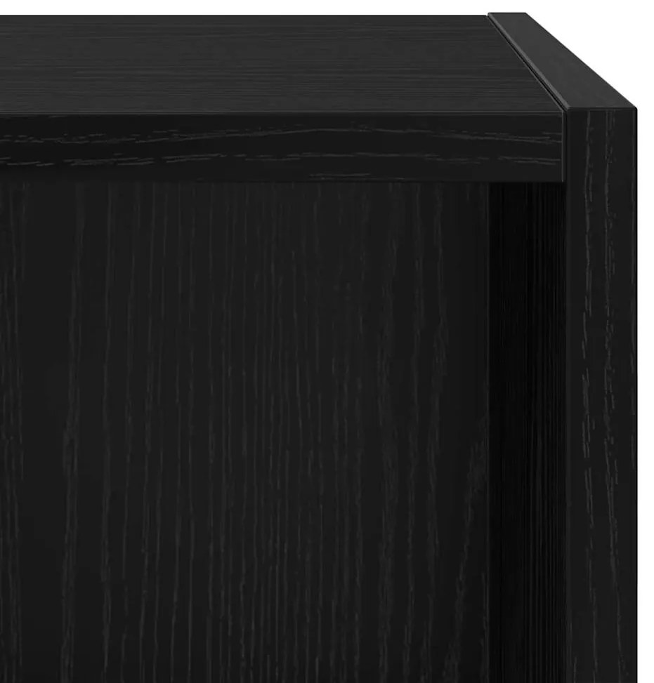 Armário de TV de Parede em Carvalho Preto - 37 x 37 x 72 cm, Feito em