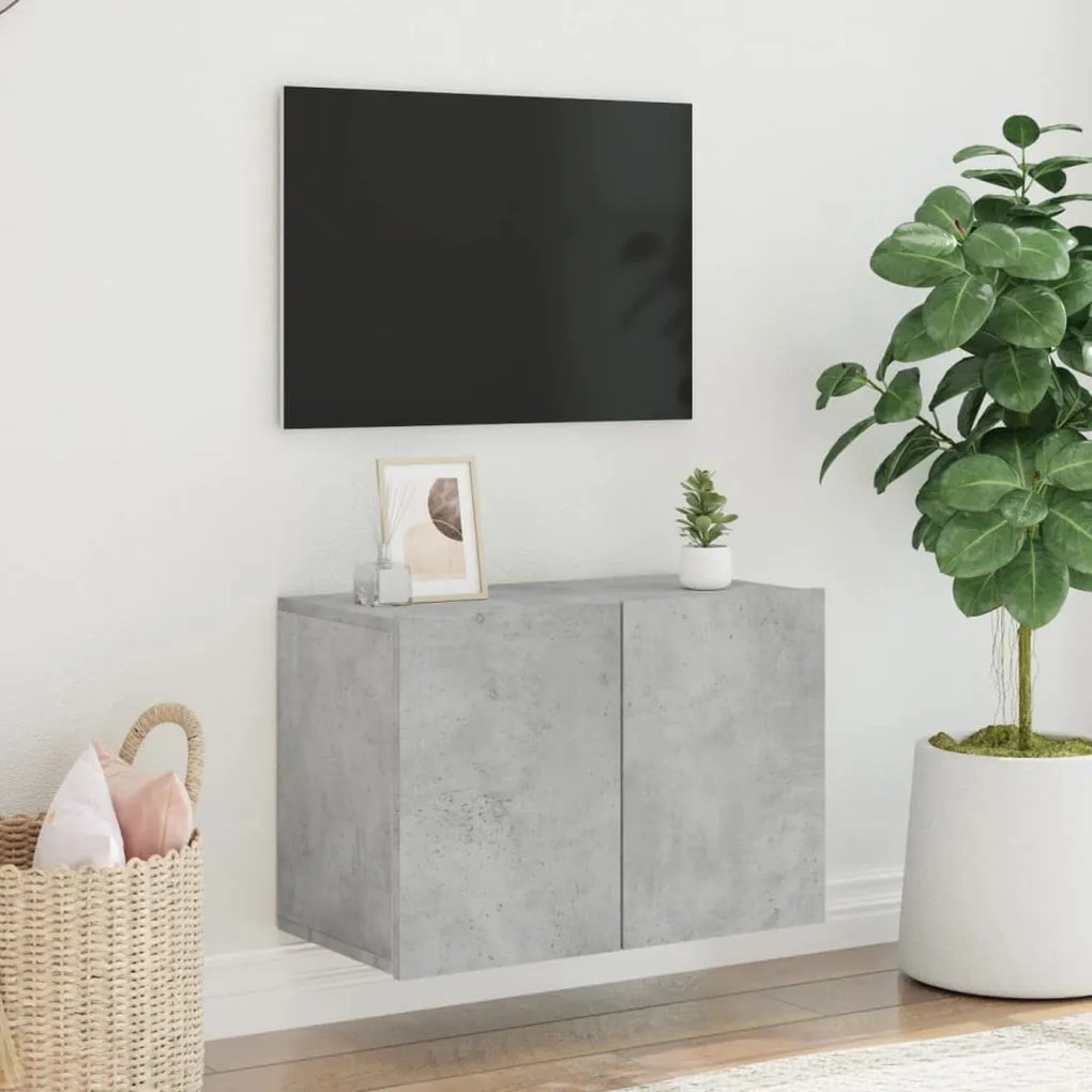 Móvel de parede para TV 60x30x41 cm cinzento cimento