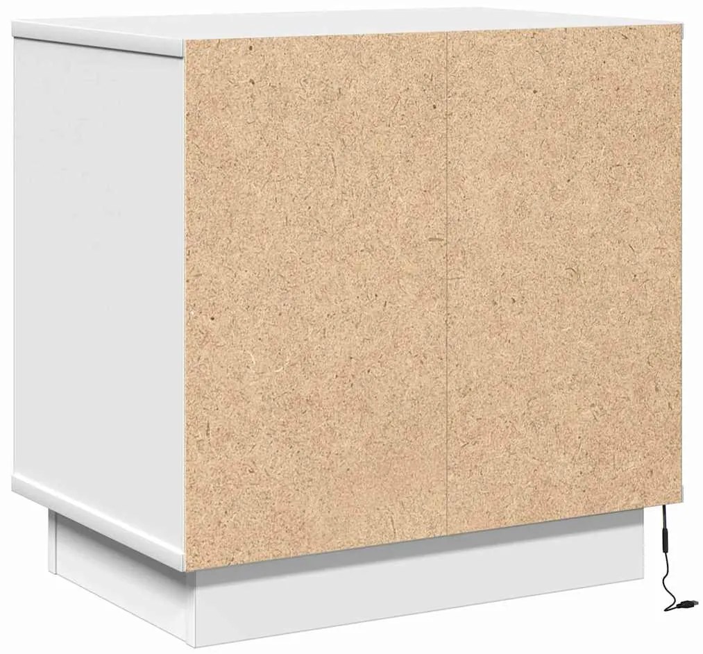 Criado-mudo com LED Branco 50x34,5x50 cm