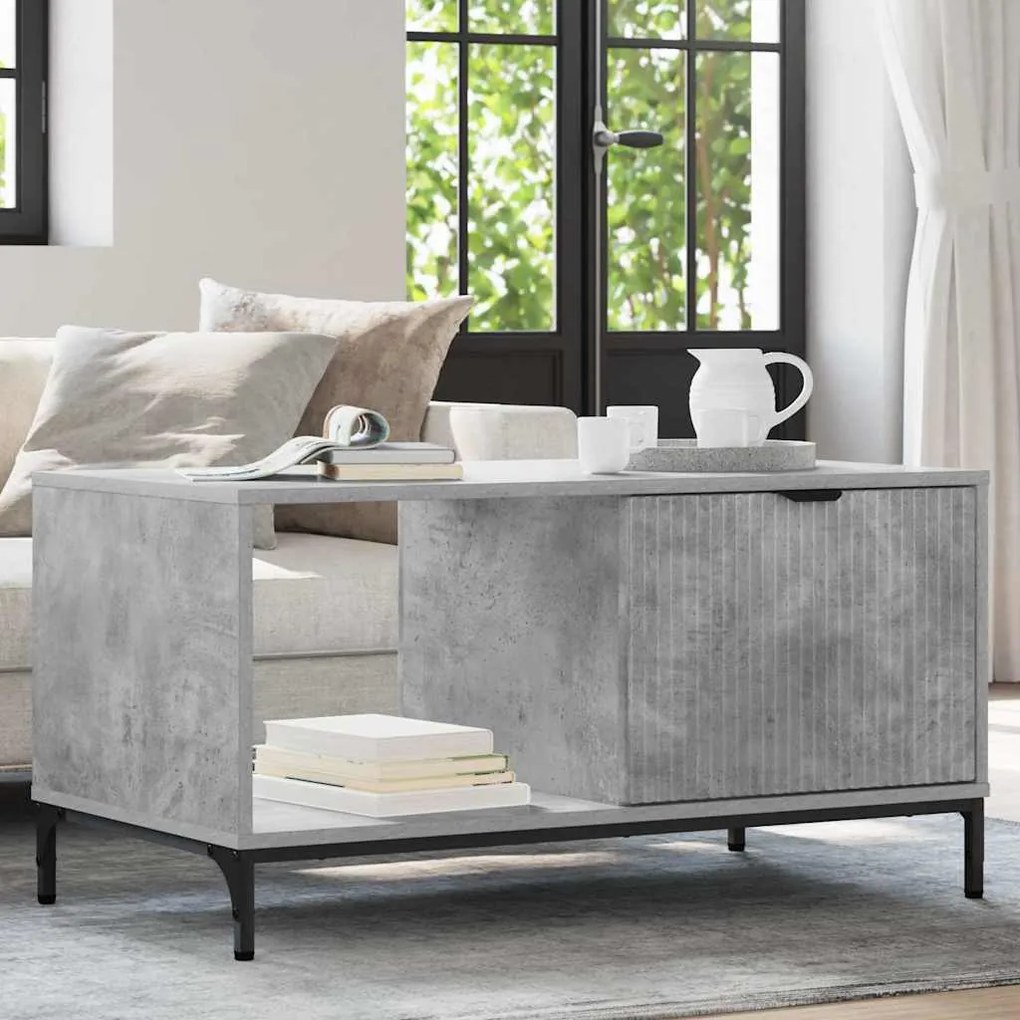 vidaXL Mesa de centro Cinzento 90 x 49 x 46 cm Madeira processada