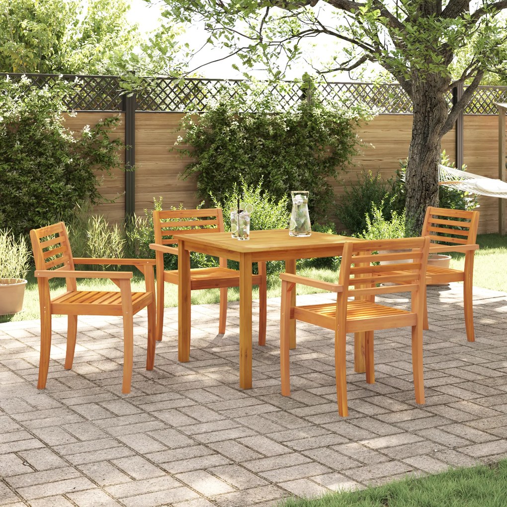 Conjunto de Jantar para o Jardim com 5 Peças em Madeira de Acácia