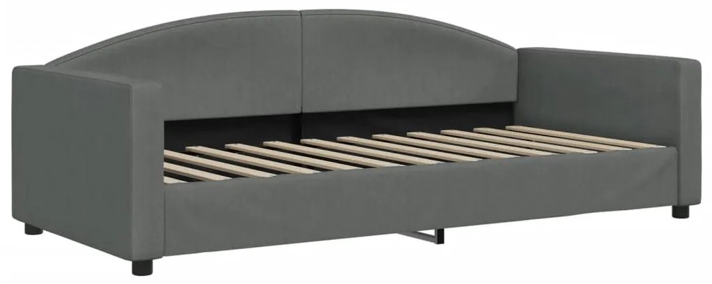 Sofá-cama c/ gavetão e gavetas 90x190 cm tecido cinzento-escuro