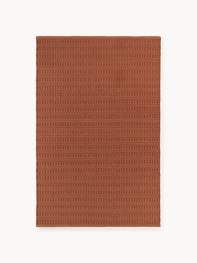 Tapete artesanal para interior e exterior com padrão geométrico Rune