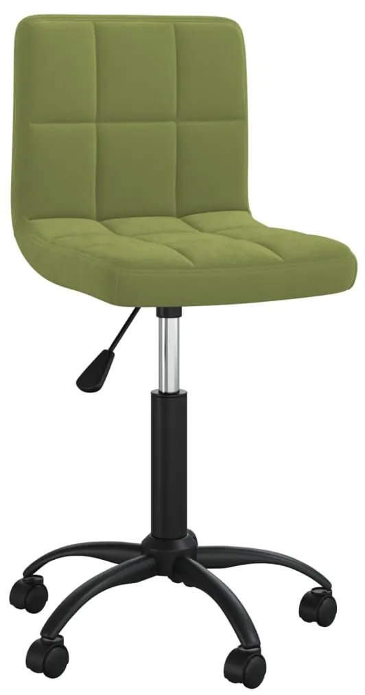 vidaXL Cadeira de jantar giratória veludo verde-claro