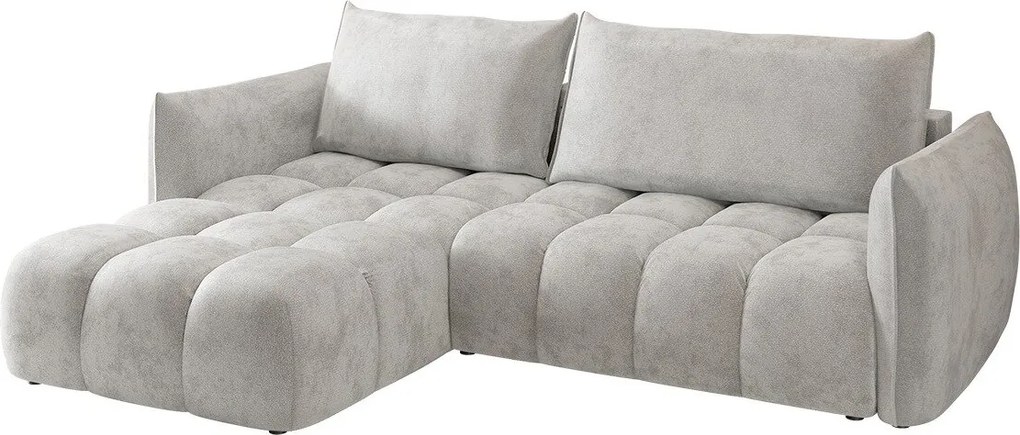 Sofá de canto Lima 136, Cama com arrumação, 245x167x89cm, 89.5 kg, Pernas: Plástico