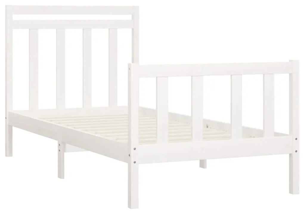 Estrutura de cama 100x200 cm pinho maciço branco