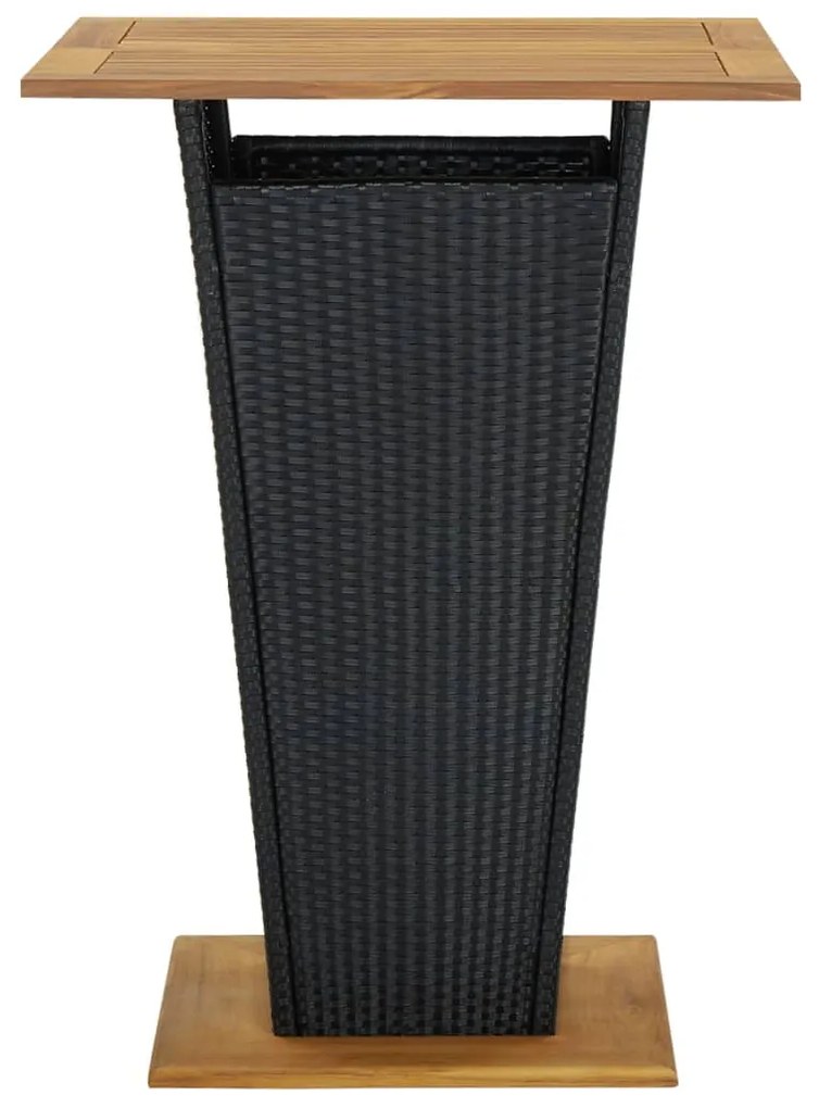 5 pcs conjunto de bar para jardim preto
