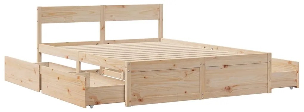 Cama sem colchão 160x200 cm madeira de pinho maciça