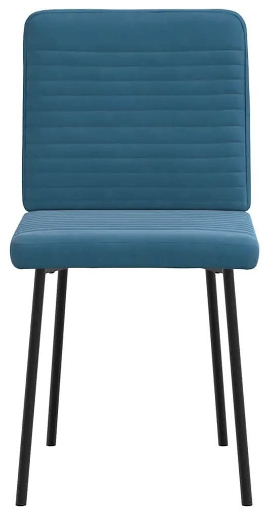 Cadeiras de jantar 2 pcs veludo azul