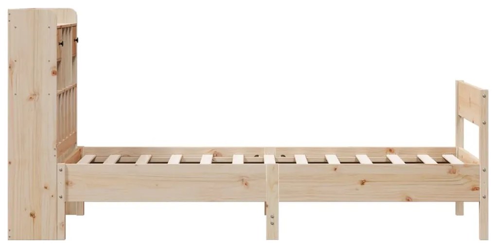 Cama com estante sem colchão 75x190 cm pinho maciço