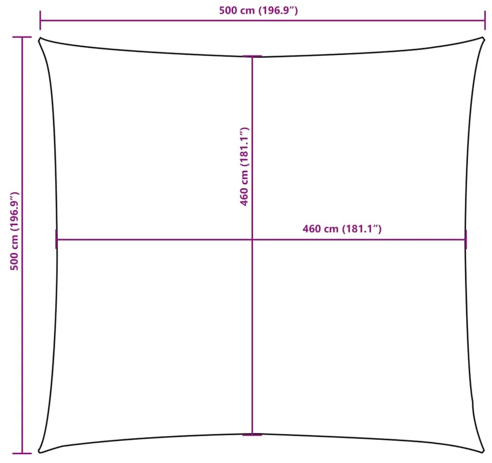 Para-sol estilo vela tecido oxford quadrado 5x5 m preto