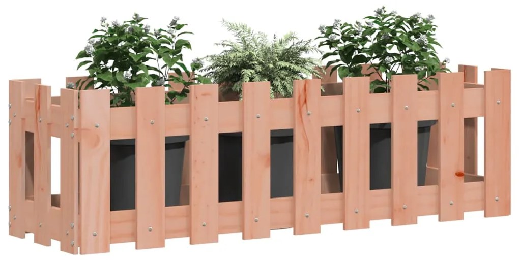 Canteiro elevado c/ design cerca 100x30x30 cm madeira douglas