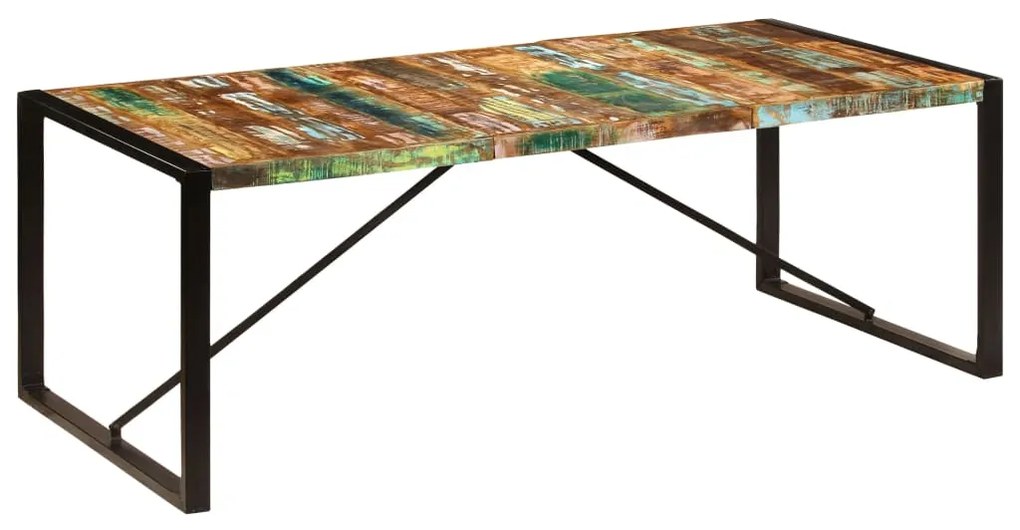 Mesa de jantar madeira recuperada maciça 220x100x75 cm