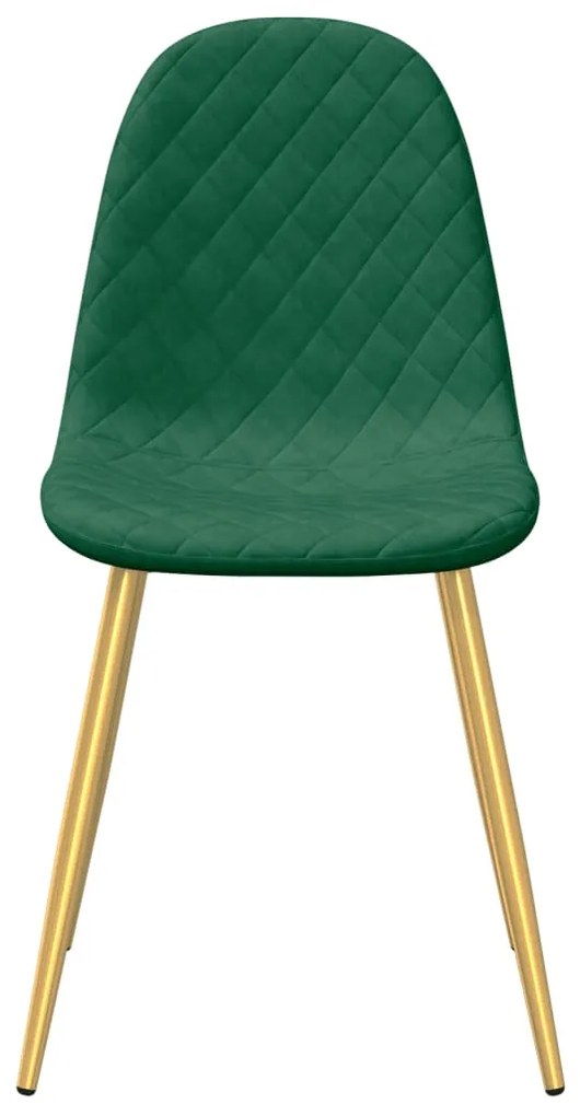 Cadeiras de jantar 2 pcs veludo verde-escuro