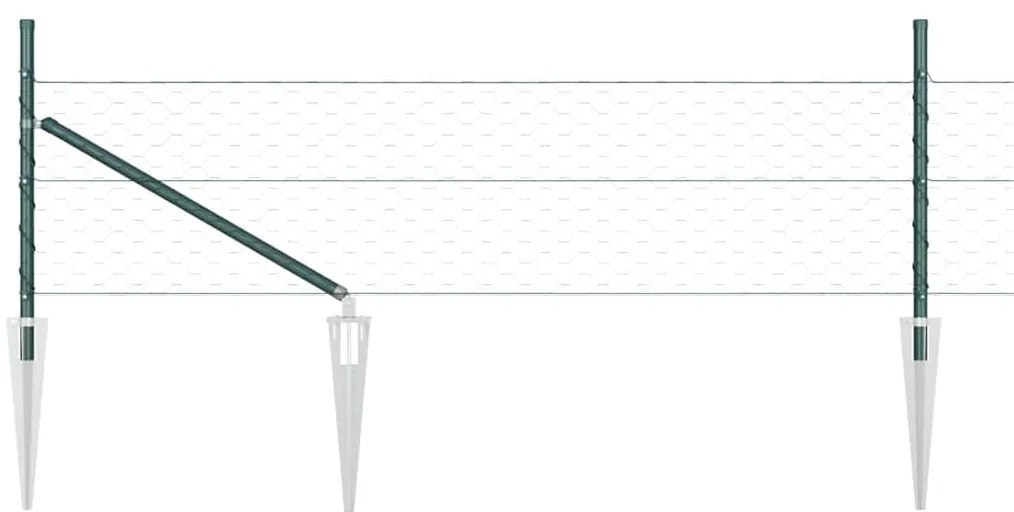 Cerca Hexagonal vidaXL Verde 0.5x100 m Aço