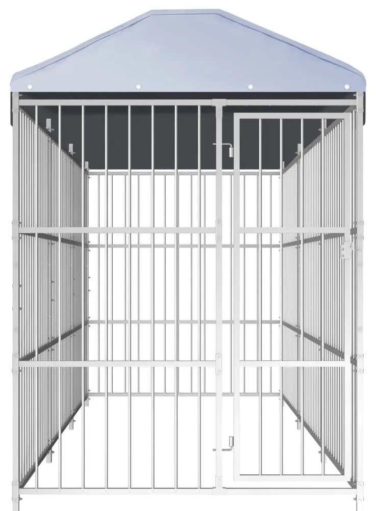 Canil de exterior com telhado 450x150x200 cm